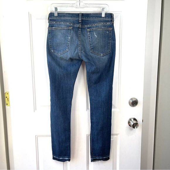 Rag & Bone Dre Skinny Distressed Dark Wash Jeans Colvin Size 26 - Picture 4 of 15